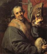 Johann Zoffany, Self-Portrait with Hourglass
